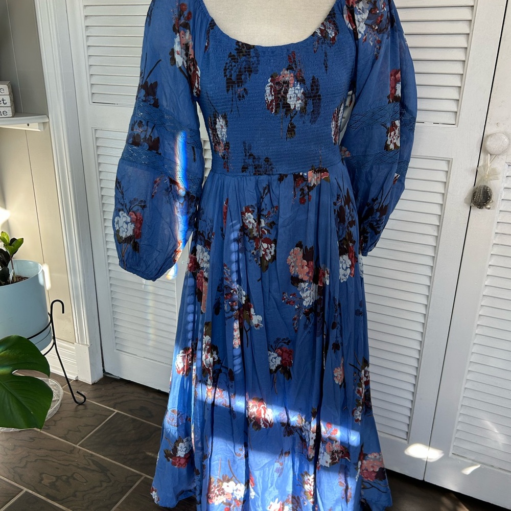 Floral Blue Maxi Dress